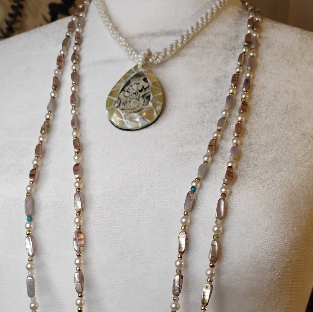 Boho Beach Statement Abalone Shell Style Neklace … - image 2